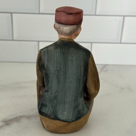 Bonsai Tree Pruning Hand-Painted Ceramic Figurine Of Elderly Man - Picture 3 of 6